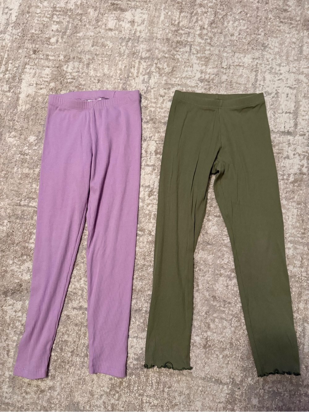 Cat & Jack Ribbed Leggings - Lavender and Olive size 8